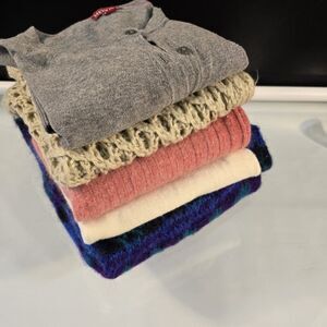 Wool Pieces Crafters Cutters Lot of 5 Repurpose Upcycle Recycle Flaws